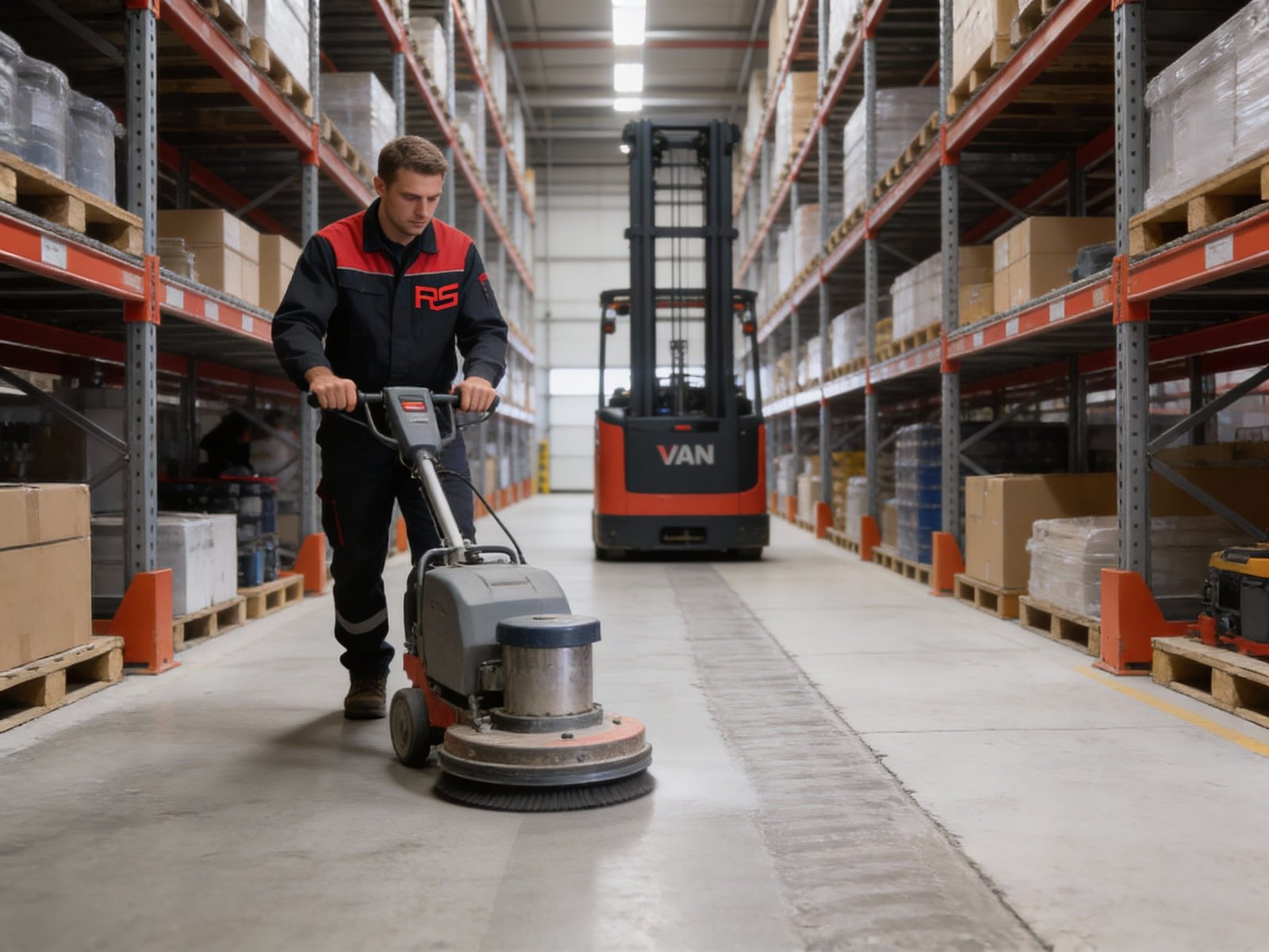 Corrección de planicidad para operación de montacargas guiados en pasillos VNA